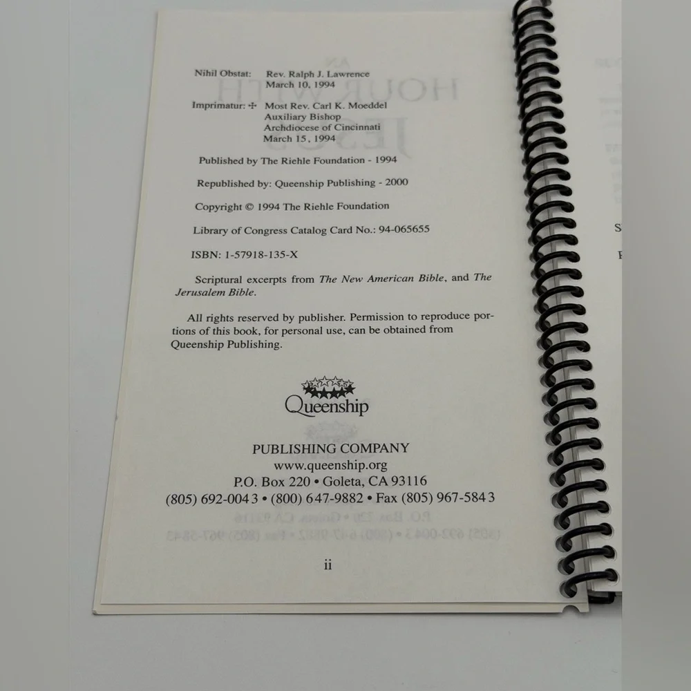 An Hour With Jesus (Wire Bound Paperback Book, 1994)